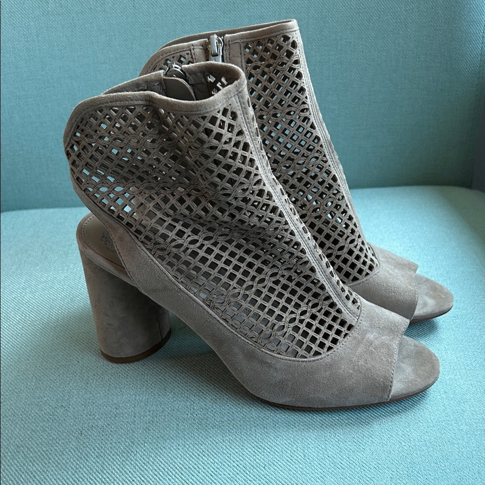 Vince Camuto Gray Mesh Heeled Boots